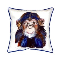 Betsy Drake Chimpanzee Large Indoor Outdoor Pillow 18x18 - £37.38 GBP