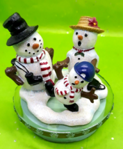 Our America The Original Candle Toppers 3&quot; Candle Jars Meet The Flakes SnoFamily - £13.58 GBP