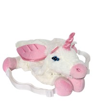 Hobby Lobby White Unicorn Zip Up Purse Plush Glitter Sparkly Stuffed 17&quot; - £24.43 GBP