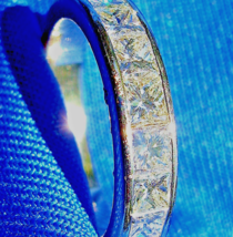 Earth mined Diamond Deco Wedding Band Princess cut Anniversary Ring Size 5 - £2,166.49 GBP