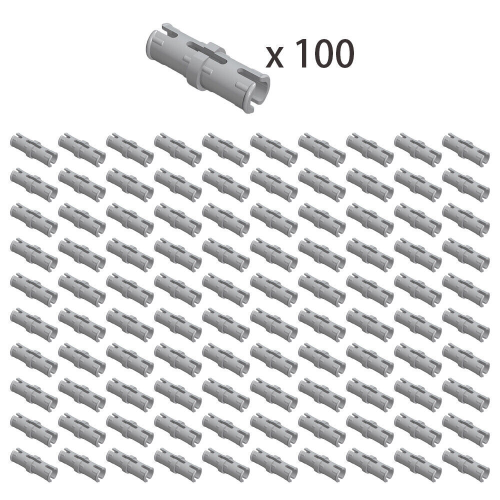 100x Light Gray 2780 Connector Peg w. Friction/Technic Pin with Center S... - $6.89