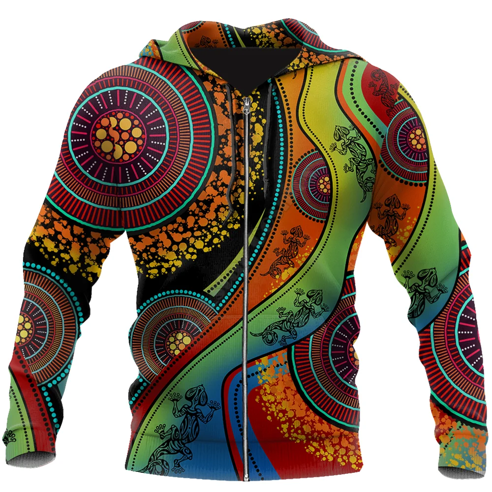 Ab Australia Indigenous  Painting Art 3D  zipper hoodies women For men Pullover  - £134.72 GBP
