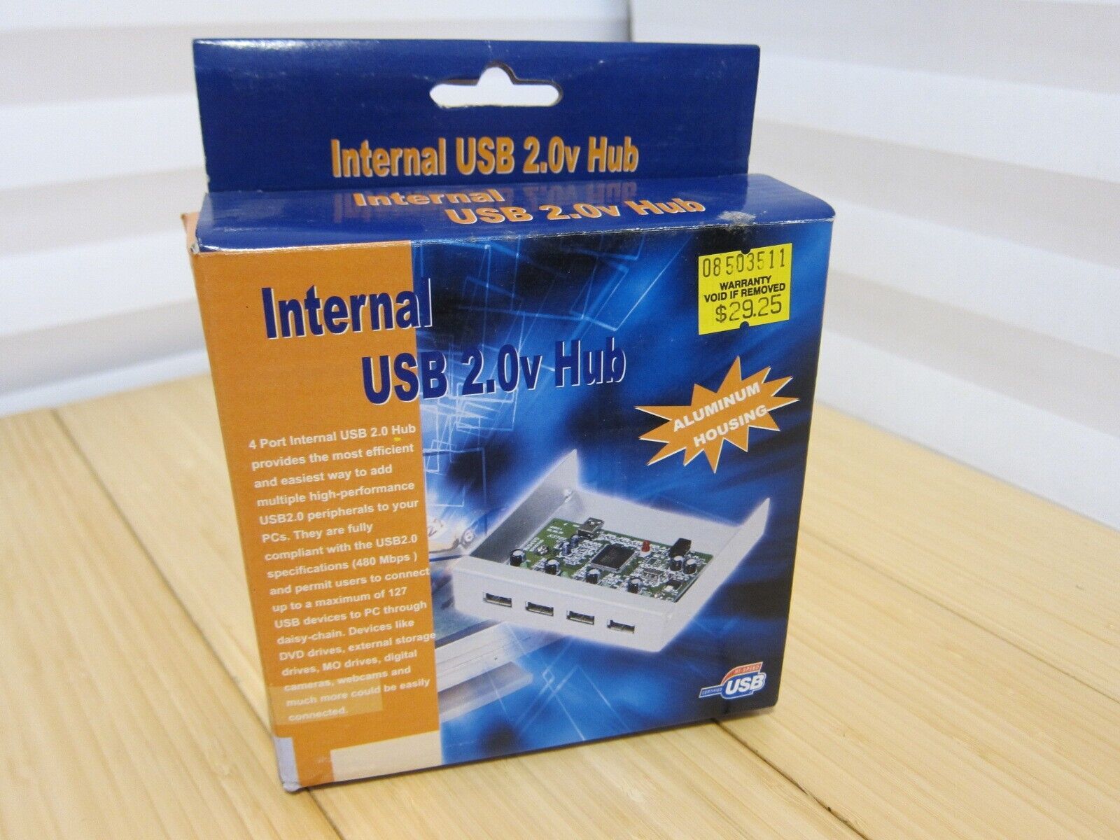 Vintage Aluminum Internal PC Case USB 2.0 4 Port Hub - $14.01