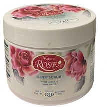 Arsy Natural Rose 350ml BODY SCRUB Natural Rose Water Shea Butter Q10 Almond oil - £8.92 GBP