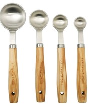 Pioneer Woman 4-Piece Stainless Steel Measuring Spoond with Olivewood Ha... - $656.51 MXN