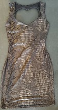 NWT Women&#39;s Vavavoom Sleeveless Black Snakeskin Cut Out Heart Dress Size... - £15.69 GBP