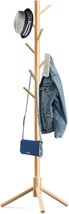 Wooden Tree Coat Rack Stand,Sturdy Freestanding Coat Rack With 8 Hooks,3... - $37.95