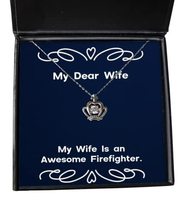 Inappropriate Wife Crown Pendant Necklace, My Wife is an Awesome Firefighter, Pr - £38.71 GBP
