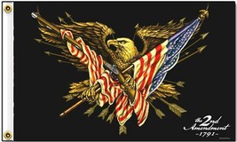 Deluxe 2ND Amendment Eagle Flag Wall Banner #536 Biker 3x5 Sign Flags Gun Laws - £7.49 GBP