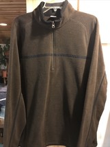 Men’s Old Navy Fleece 1/4 Zip Pullover Brown Jacket Adjustable Hem Size XXL - £23.14 GBP