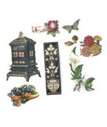 Lot of Original Victorian Diecuts Flowers Furnace Stove Butterfly - $12.00