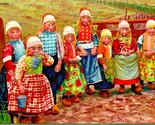 Vtg Postcard 1920s Marken Netherlands Dutch Girls In Colorful Costume  - $9.85