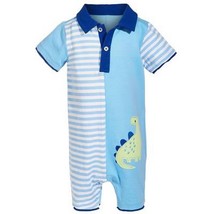 First Impressions Baby Boys Dino Stripe Cotton Sunsuit, 0/3/Months - £7.59 GBP