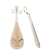 Pipa white painted Red Plum Blossoms Chinese string instruments - $388.00