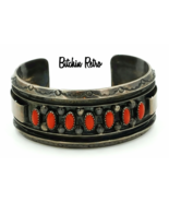 Jackie Singer Navajo Vintage Sterling Silver and Coral Bracelet - $425.00
