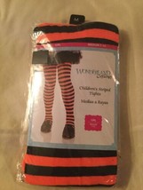 Size M  7 10 Wonderland Costumes tights orange black stockings New - $7.59