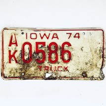 1974 United States Iowa Base Truck License Plate AK 0586 - £14.76 GBP