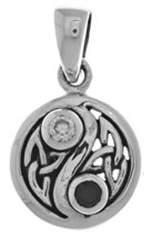 Jewelry Trends Sterling Silver Celtic Yin Yang Pendant with CZ - $40.99