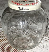 Ma Brown Strawberry Preserves-Glass Jar &amp; Original Lid-Chicago-1950&#39;s - £5.98 GBP