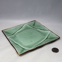 Pier 1 Green Crackle Square Sushi Plate 6.75&quot; Square Replacement Discontinued - £8.61 GBP