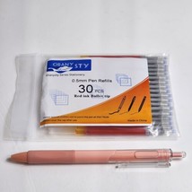 Refill Ink for Pen (0.5mm) Bullet Tip Red Ink, 30 pcs and Pink Retractab... - £7.09 GBP