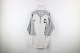 Nike Mens XL Old English D Detroit Tigers 3/4 Sleeve Raglan Henley T-Shirt Gray - £30.99 GBP