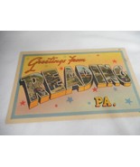 Vintage 1950s Linen Postcard Greetings From Reading Pennsylvania Berks C... - $133.92 MXN