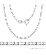 Solid .925 Sterling Silver Rhodium Plated 1.5mm Box Link Italian Chain N... - $53.94