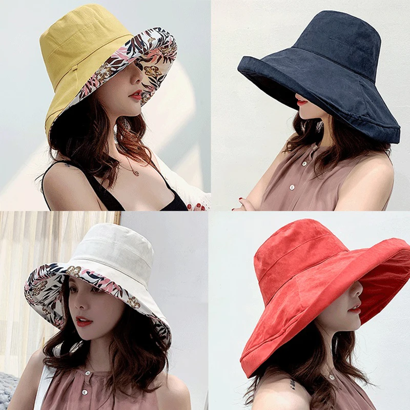 K34 Women&#39;s Hat Bucket hat Panamanian Women  Four Seasons Fisherman Hat Big Brim - £11.23 GBP+