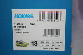 MEN'S HOKA ONE ONE BONDI B RUNNING SHOES Citrus/White Size 13 | Model:1107349 image 2