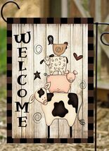 Happy Cows Welcome Sign Garden Flag - UV &amp; Fade Resistant Polyester - $15.84