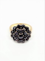 14K Yellow Gold Ring Red Garnet Cluster Marked 585 Size 6 Vtg Jewelry - $357.97