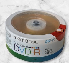 Memorex DVD+R Cool Colors 16X 4.7 GB 120 Min Disc 25 Pack Blank DVD New ... - $52.96 MXN
