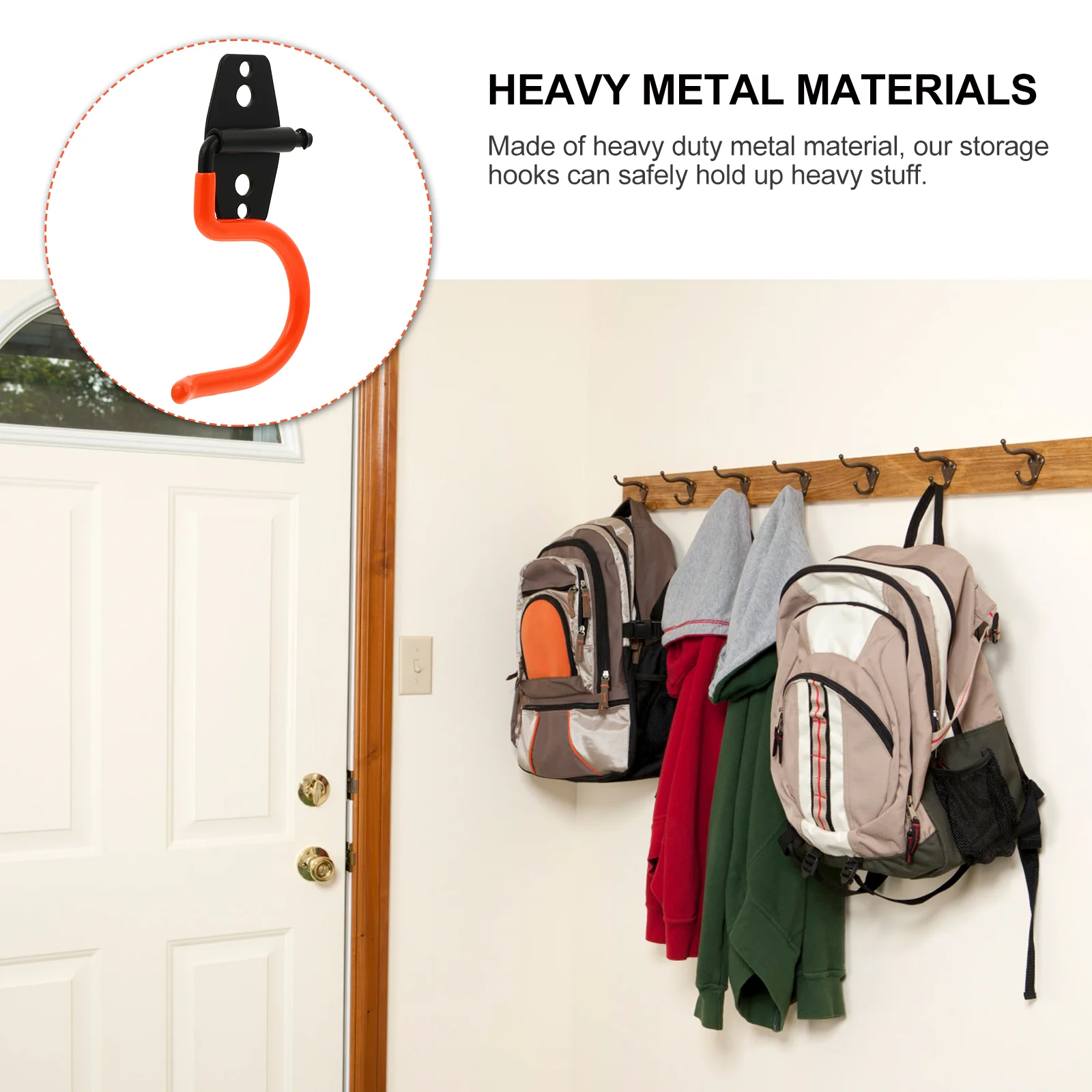 5 Pcs Heavy Duty Garage Hooks - Wall Hanging Metal Organizer for Broom, Mop, a - £19.43 GBP