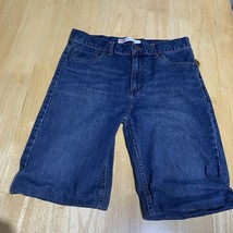 LEVI&#39;S Womens 505 Regular Jeans Shorts   Blue Distressed 20 Reg  30 Waist - $18.03