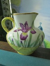 Pitcher Mug Iris Flowers Staffordshire Mark And Limoge Stamp 6 X 5 X 4&quot; - £105.53 GBP