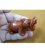 (Y-HIP-727) Red rainbow jasper roaring HIPPO Hippopotamus Gemstone figur... - $34.28 CAD