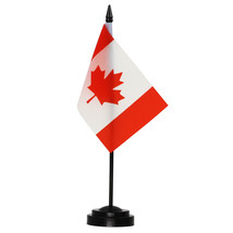 Anley Canada Deluxe Desk Flag Set - 6 x 4 Inch Desktop Flag &amp; More National Flag - £6.91 GBP