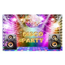 Vintage 70S 80S 90S Disco Party Backdrop For Photography Let&#39;S Glow Crazy Birthd - £25.20 GBP