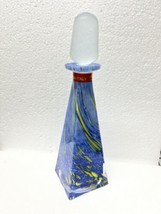 Lavorazione Arte Murano Italian Sommerso Art Glass Bottle with Stopper 9.5” - £51.43 GBP