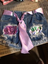 GIRLS SIZE &quot;S&quot; OR 1; JEAN SHORTS WITH A LITTLE EXTRA DECOR. - $8.56