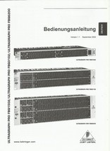Behringer FBQ1502/3102/6200 EQ Deutsch/German OWNERS MANUAL Bedienungsan... - $21.48