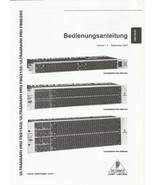 Behringer FBQ1502/3102/6200 EQ Deutsch/German OWNERS MANUAL Bedienungsan... - $396.17 MXN