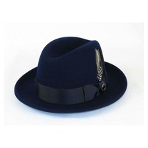 Men Bruno Capelo Hat Australian Wool Crushable Center Dent CHICAGO Ch302 Navy image 2