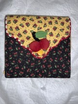Mary Engelbreit Sewing Kit Zippered Fabric Black Yellow Flowers Used - £15.78 GBP