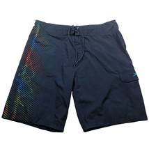 Speedo Electro Mist Swim Boardshort Size 36 Blue Side Stripes Drawstring - £20.97 GBP