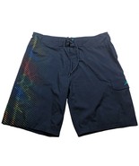 Speedo Electro Mist Swim Boardshort Size 36 Blue Side Stripes Drawstring - $36.58 CAD