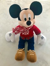 Disney Store Mickey Mouse 2015 Limited Scarf Winter Christmas Plush Stuf... - $9.50