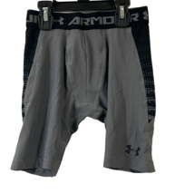 Under Armour Youth Boys' HEatGear Armour Up Fitted Long Shorts, Gray/Black, Sm - $14.84