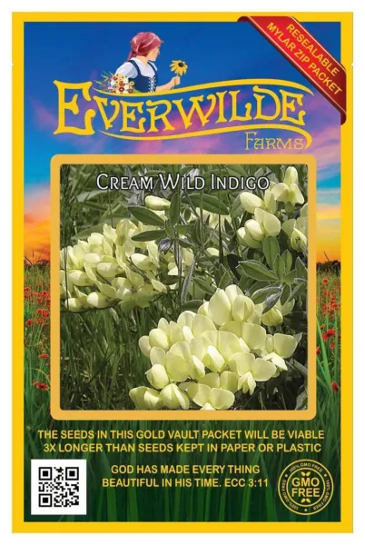 10 Cream Wild Indigo Wildflower Seeds Farms Mylar Seed Packet Fresh Garden - £7.42 GBP